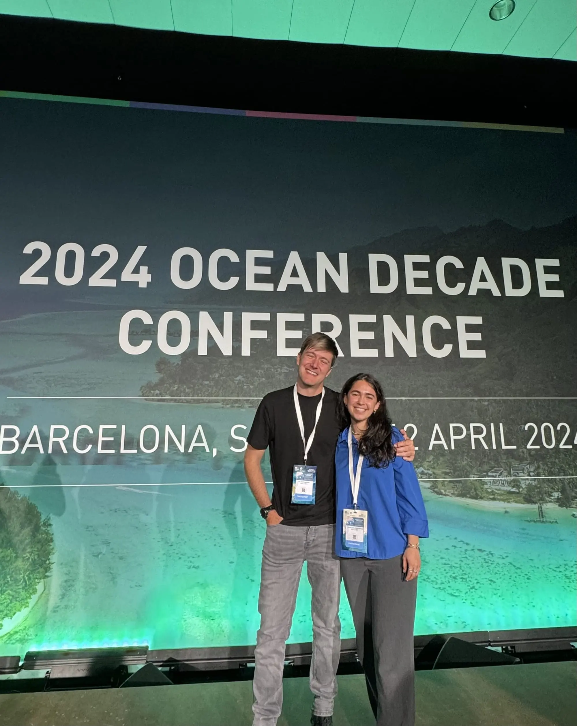 REEF Scuba team members at the 2024 Ocean Decade Conference in Barcelona.